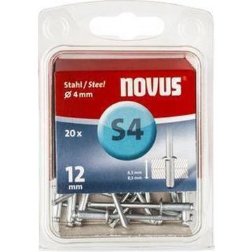 Novus rivet blinkklinknagel S4 X 12 acier S, 20 pcs. (045-0037)
