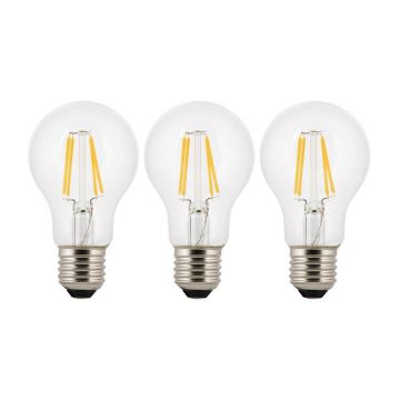 Bailey LEDlamp filament helder peer E27 warmwit 2700K 6W 806lm 3 stuks (142720)