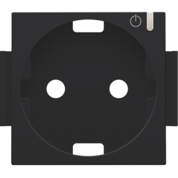 Niko centraalplaat voor geconnecteerd stopcontact met randaarde en kinderbeveiliging met Zigbee - Niko Home Control - Matt Black (161-66930)