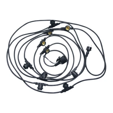 Bailey lichtsnoer 10 fittingen E27 2x1,5 mm2 10 meter IP44 - zwart (141336)