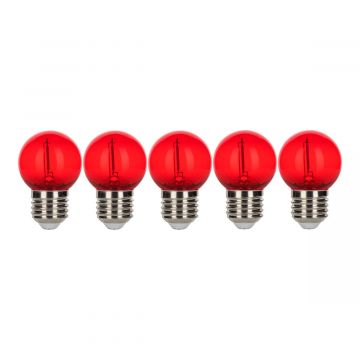 Bailey LED kogel E27 rood 0,6W 12lm IP44 ecopack 5stuks (143027)