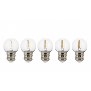 Bailey LED filament helder kogel E27 2700K 1W 80lm IP44 ecopack per 5 (144945)