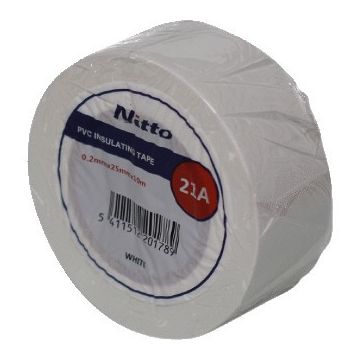 Nitto isolatietape 19mm x 20 meter wit per 10 rollen (CT090206)