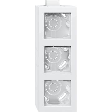 Gira opbouwbehuizing, compleet met afdekraam en adapter K/P25 3-voudig wit glanzend (105329)
