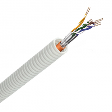 Snelflex flexibele buis coax kabel en S/FTP CAT7 kabel -  25mm per rol 50 meter (SFC9SFTP7)