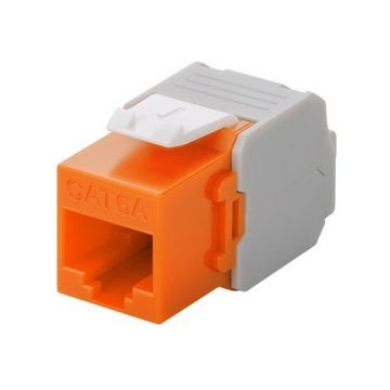 CAT6a UTP Keystone Connector - Toolless - Oranje (DS-KC-UTP6A-TL-6)