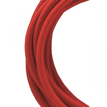 Bailey textielsnoer 3 meter 2x0,75 mm2 - rood (139676)