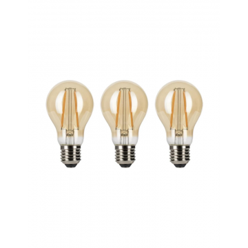 Bailey LED lamp filament peer E27 8W 710lm warm wit 2200K dimbaar - 3 stuks (145414)
