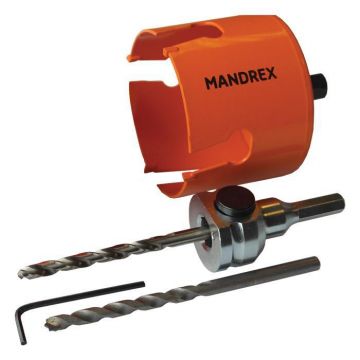 Mandrex starterset MX200056B klokboorhouder met TCT gatzaag Ø76mm (MX200056B)