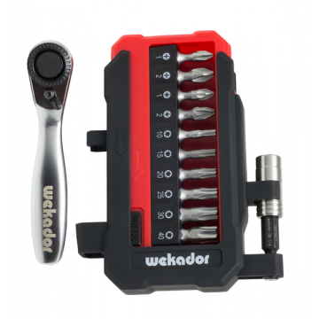 Wekador bitbox 12 delig pozidriv PZ, Philips PH, TX, torsion con + ratel (WBB-W12)