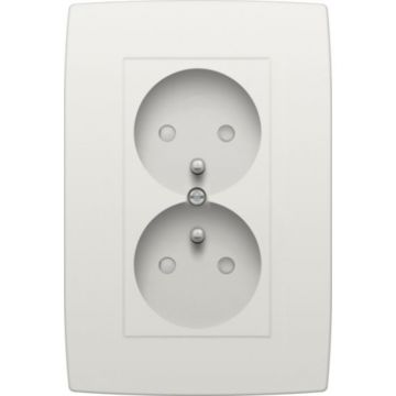 Niko stopcontact 2-voudig met penaarde en kinderbeveiliging - Orginal white (101-67700)