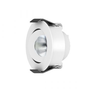 INTERLight inbouwspot kantelbaar dimbaar rond wit 4W 230lm 2700K incl. driver Ø50mm - zaagmaat Ø44mm IP44 (IL-DCM4TK27W)