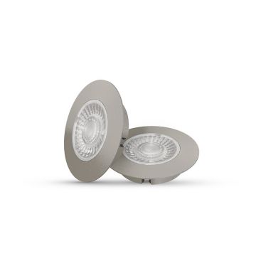 INTERLight inbouwspot set dimbaar rond geborsteld chroom 4W 260lm 2700K incl. driver Ø65mm - zaagmaat Ø58mm IP44 (IL-CBSET27M)