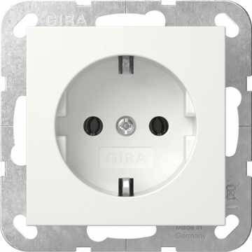 Gira stopcontact met randaarde 1-voudig - systeem 55 zuiver wit mat (446627)