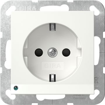 Gira stopcontact met randaarde en led-licht - systeem 55 zuiver wit (417003)