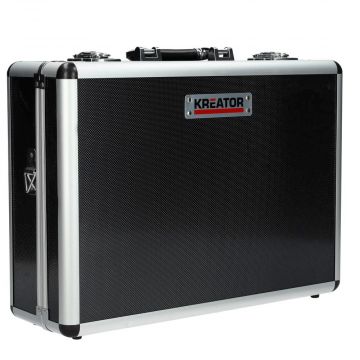 Kreator aluminium koffer met sloten en schouderriem 460x155x330mm zwart (KRT640102B)