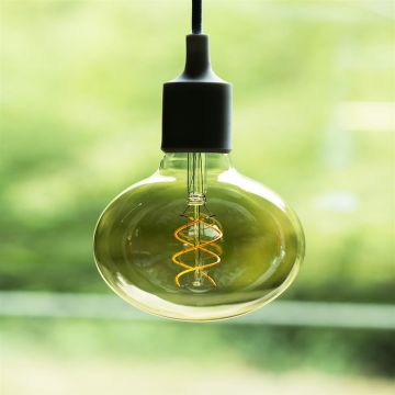 Bailey hanglamp E27 met 1,5 meter textielsnoer - zwart (141580)
