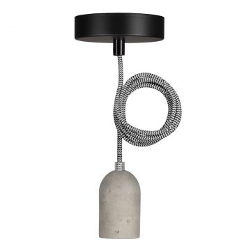 Bailey hanglamp Bern E27 met 1,5 meter textielsnoer - beton (141473)