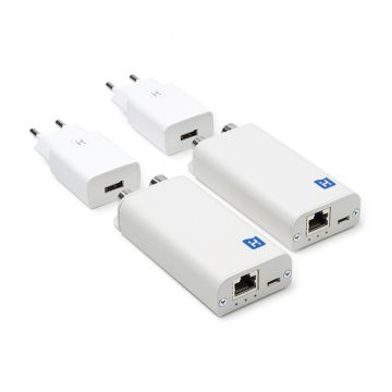 Hirschmann Multimedia gigabit internet over coax adapter set inclusief USB-voedingen (695020694)