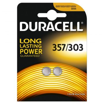 Duracell watch knoopcel batterijen 357-303 1,5V - verpakking 2 stuks (D013858)