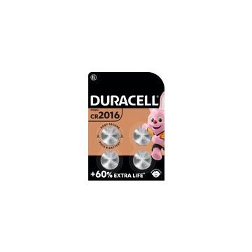 Duracell knoopcel batterijen CR2016 3V - verpakking 4 stuks (D119314)