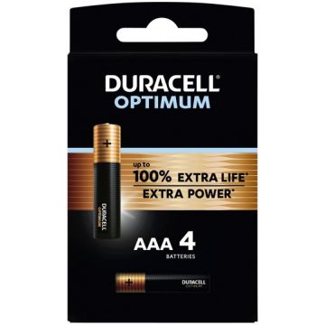 Duracell Optimum alkaline batterijen AAA 1,5V - verpakking 4 stuks (D137516)