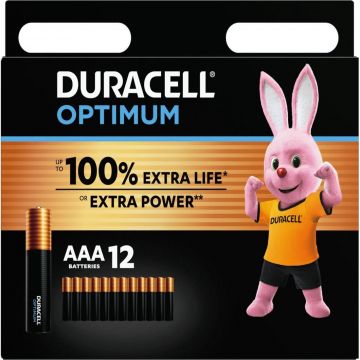 Duracell Optimum alkaline batterijen AAA 1,5V - verpakking 12 stuks (D137936)