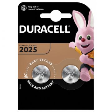 Duracell knoopcel batterijen Lithium CR2025 3V - verpakking 2 stuks (D203907)