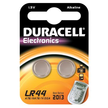 Duracell knoopcel alkaline batterijen LR44 1,5V - verpakking 2 stuks (D504424)