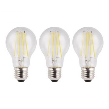 Bailey LED lamp filament helder peer E27 8W 900lm warm wit 2700K dimbaar - per 3 stuks (145413)