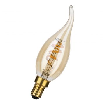 Bailey LED lamp filament spiraled goud kaars windstoot E14 3W 165lm 2000K dimbaar (144334)