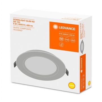 LEDVANCE LED downlighter 6W 420lm 3000K Ø118mm - zaagmaat Ø105mm IP20 (4058075078970)