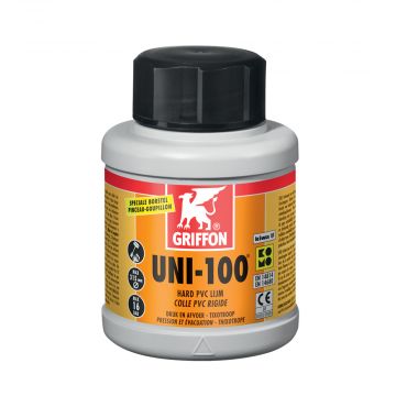 GRIFFON UNI-100 snelle thixotrope hard PVC-lijm Kiwa/KOMO - flacon met borstel 250ml (6111030)