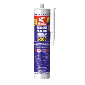 GRIFFON Silicone Sanitaire S-200 zuurvrije sanitairkit (o.a. acryl en tegels) - koker 300ml - wit (6315507)