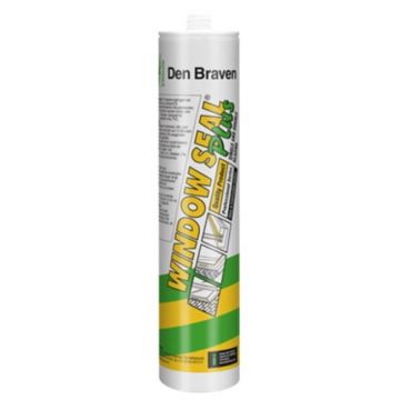 Den Braven Zwaluw Window Seal Plus (beperkt) overschilderbare beglazingskit siliconen - koker 310ml - zwart - set van 12 stuks (30619785)