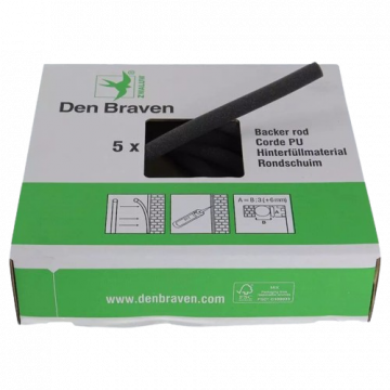 Den Braven Zwaluw PU open cel rugvulling rugschuim rond 20 mm - doos 5 meter - grijs (203907)