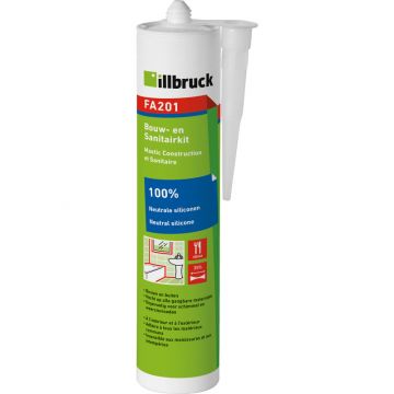 illbruck sanitairkit siliconenkit bouwkit - koker 310ml - grijs RAL7037 (FA201)