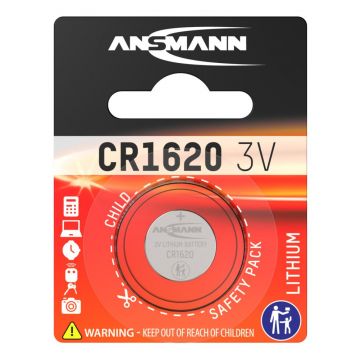 Ansmann batterij lithium knoopcel CR1620 / 3V - verpakking per 1 stuk (5020072)