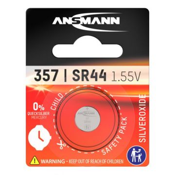 Ansmann batterij silveroxide knoopcel SR44 / SR1154 / 357 - verpakking per 1 stuk (1516-0011)
