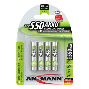Ansmann oplaadbare batterij NiMH AAA 1.2V 550mAh - verpakking per 4 stuks (5030772)