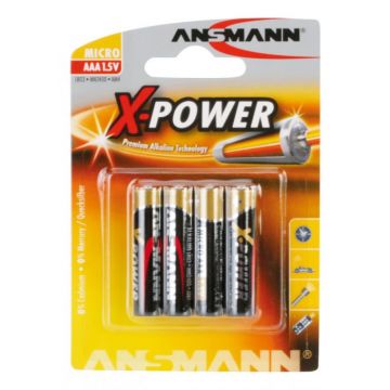 Ansmann X-Power alkaline batterij AAA / 1,5V - verpakking per 4 stuks (5015653)