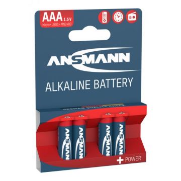 Ansmann alkaline batterij AAA / 1,5V - verpakking per 4 stuks (5015553)