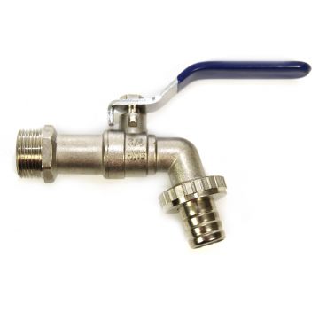 NKI Neede kogelkraan messing verchroomd slangwartel 3/4" buitendraad x slangtule (1320-000034)