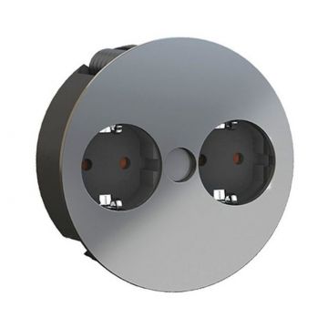 Bachmann TWIST bureau inbouwstekkerdoos met 2x SHUKO stopcontact, verhoogde contactbescherming en 0,2 meter kabel (931.021)
