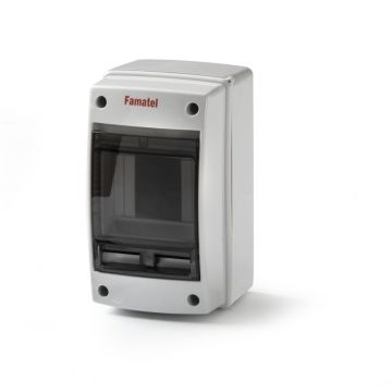 Famatel Acqua compacte waterdichte zekeringkast met doorzichtige deur 1-rij 4 modules 100x171mm (BxH) IP65 (3902T)