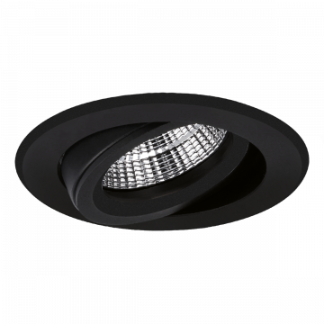Yphix inbouwspot rond kantelbaar zwart GU10 zaagmaat Ø70mm - diameter 82mm met bladveren (50114472)