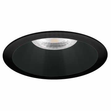 Yphix inbouwspot rond vast zwart GU10 zaagmaat Ø70mm - diameter 82mm - verdiept met bladveren (50114477)