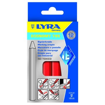 Lyra merkkrijt rode set van 12 stuks (4850017)