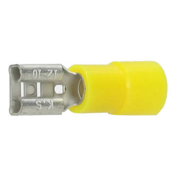 Cimco geïsoleerde vlakstekerhuls geel 6,3x0,8mm voor 4-6mm2 per 100 stuks (180234)