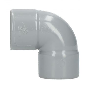 Wavin Wadal PVC bocht 90° mof-mof lijm 40mm - grijs (3101204009)